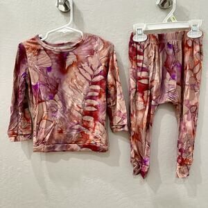 NWT Velveteen by Bunny Knots Fall Leaves Long John Pajamas